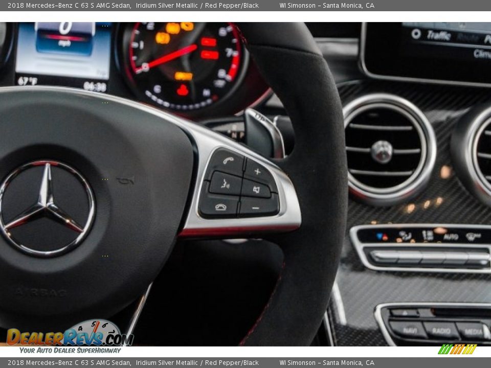 2018 Mercedes-Benz C 63 S AMG Sedan Iridium Silver Metallic / Red Pepper/Black Photo #20