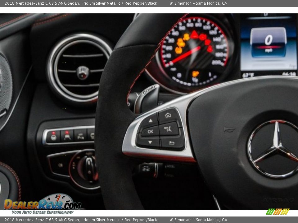 2018 Mercedes-Benz C 63 S AMG Sedan Iridium Silver Metallic / Red Pepper/Black Photo #21