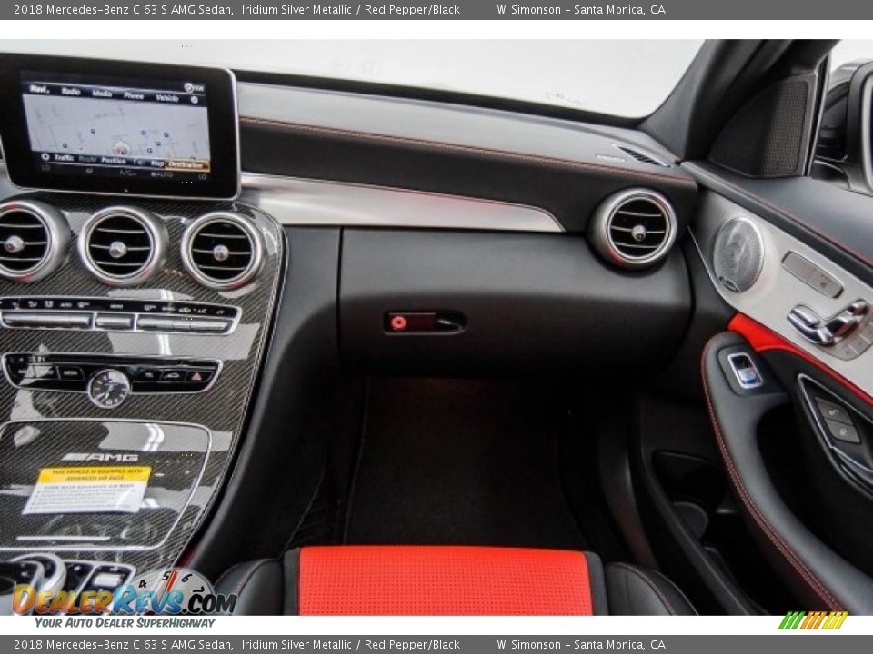 2018 Mercedes-Benz C 63 S AMG Sedan Iridium Silver Metallic / Red Pepper/Black Photo #32