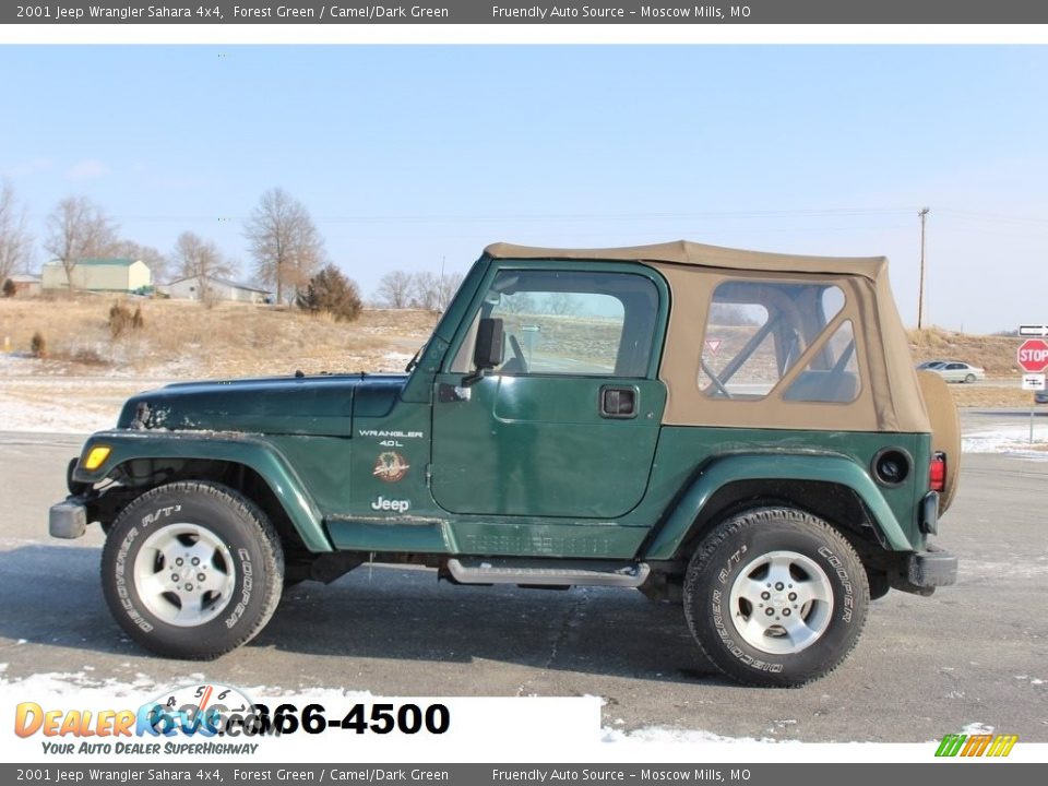 2001 Jeep Wrangler Sahara 4x4 Forest Green / Camel/Dark Green Photo #32