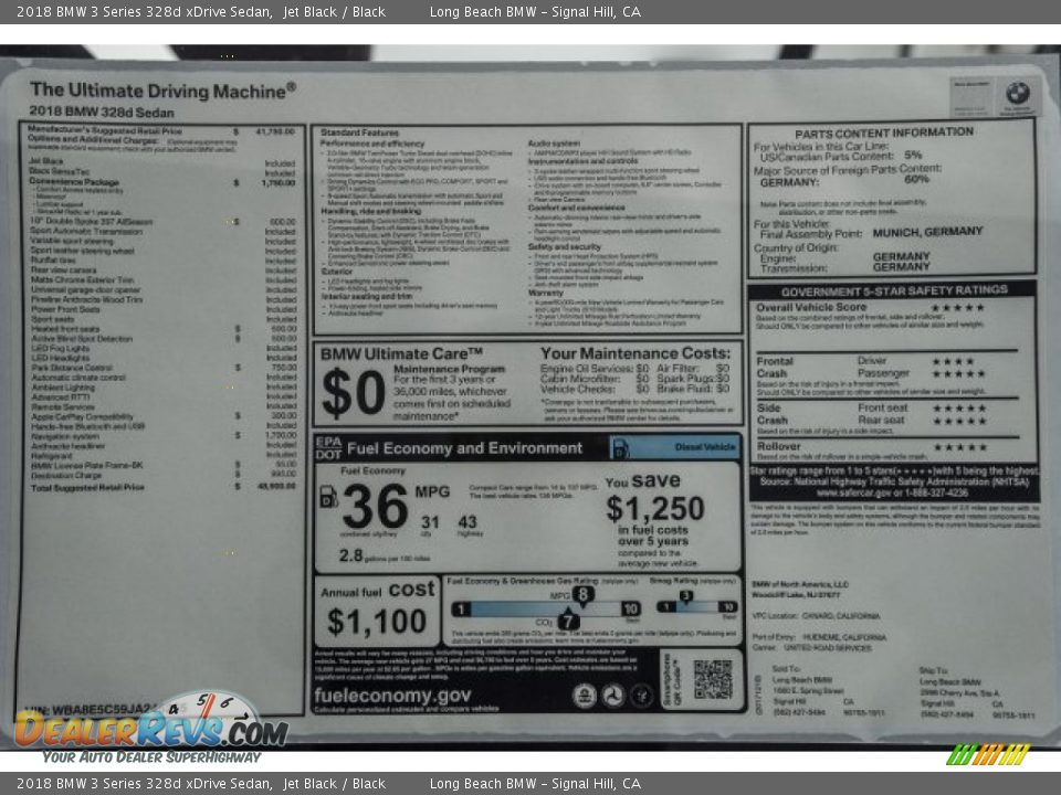 2018 BMW 3 Series 328d xDrive Sedan Jet Black / Black Photo #10