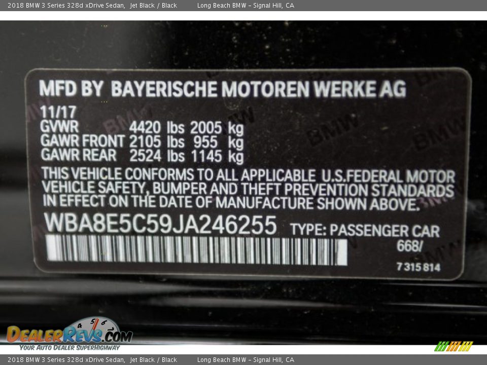 2018 BMW 3 Series 328d xDrive Sedan Jet Black / Black Photo #12