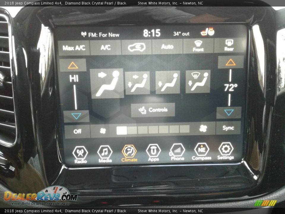 2018 Jeep Compass Limited 4x4 Diamond Black Crystal Pearl / Black Photo #20