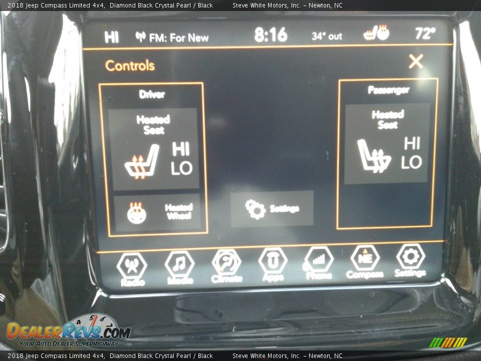 2018 Jeep Compass Limited 4x4 Diamond Black Crystal Pearl / Black Photo #21