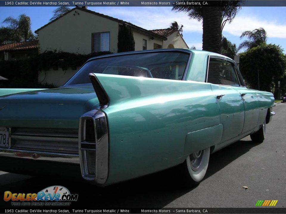 1963 Cadillac DeVille Hardtop Sedan Turino Turquoise Metallic / White Photo #6