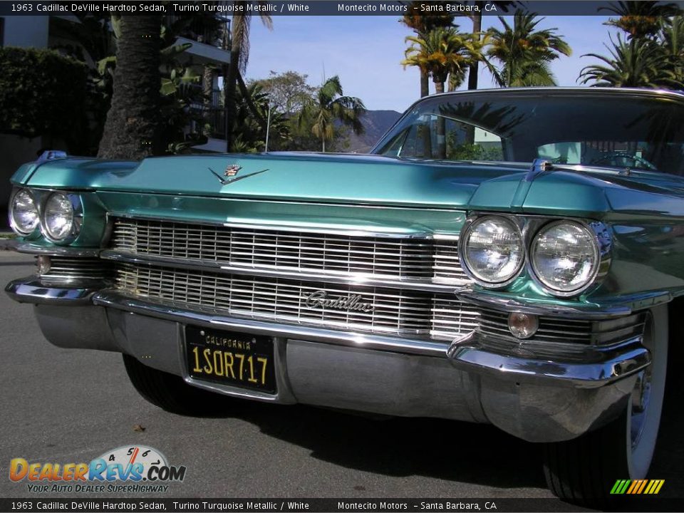 1963 Cadillac DeVille Hardtop Sedan Turino Turquoise Metallic / White Photo #11