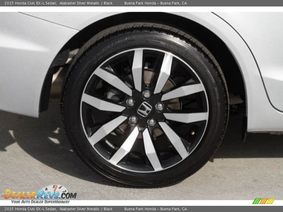 2015 Honda Civic EX-L Sedan Alabaster Silver Metallic / Black Photo #28