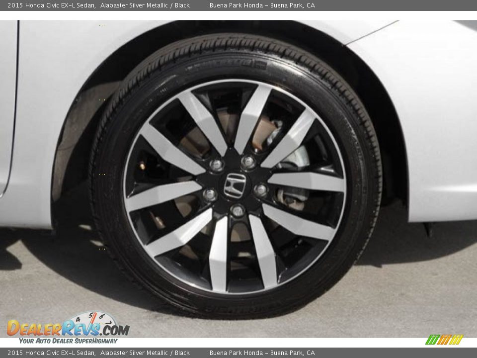 2015 Honda Civic EX-L Sedan Alabaster Silver Metallic / Black Photo #29