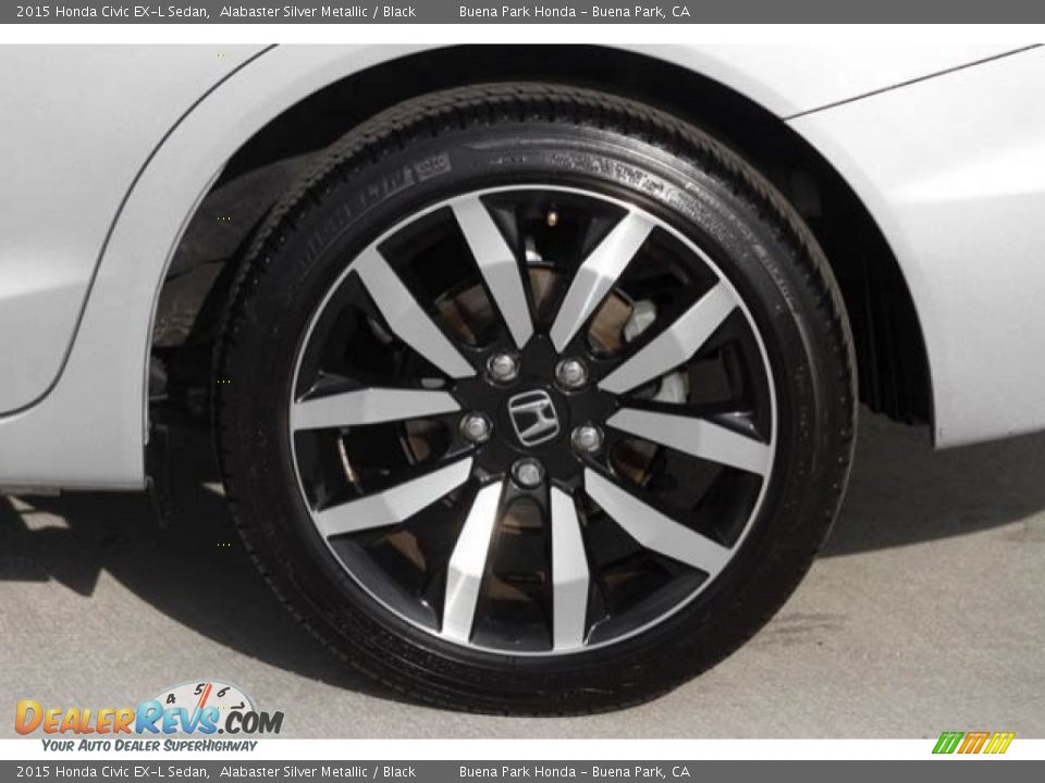 2015 Honda Civic EX-L Sedan Alabaster Silver Metallic / Black Photo #30
