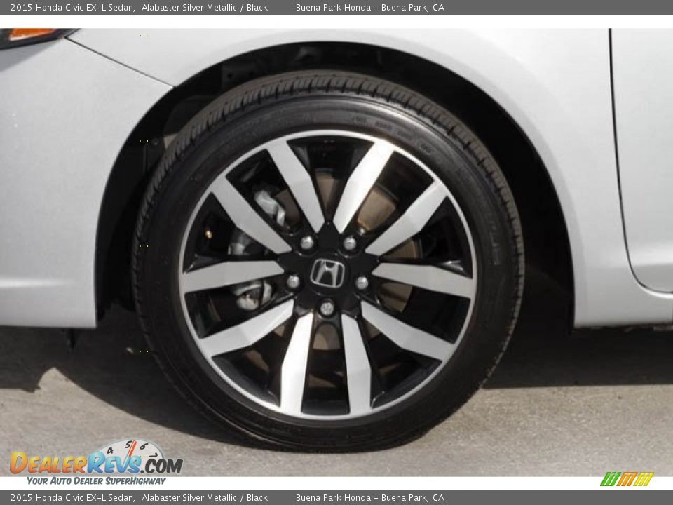 2015 Honda Civic EX-L Sedan Alabaster Silver Metallic / Black Photo #31