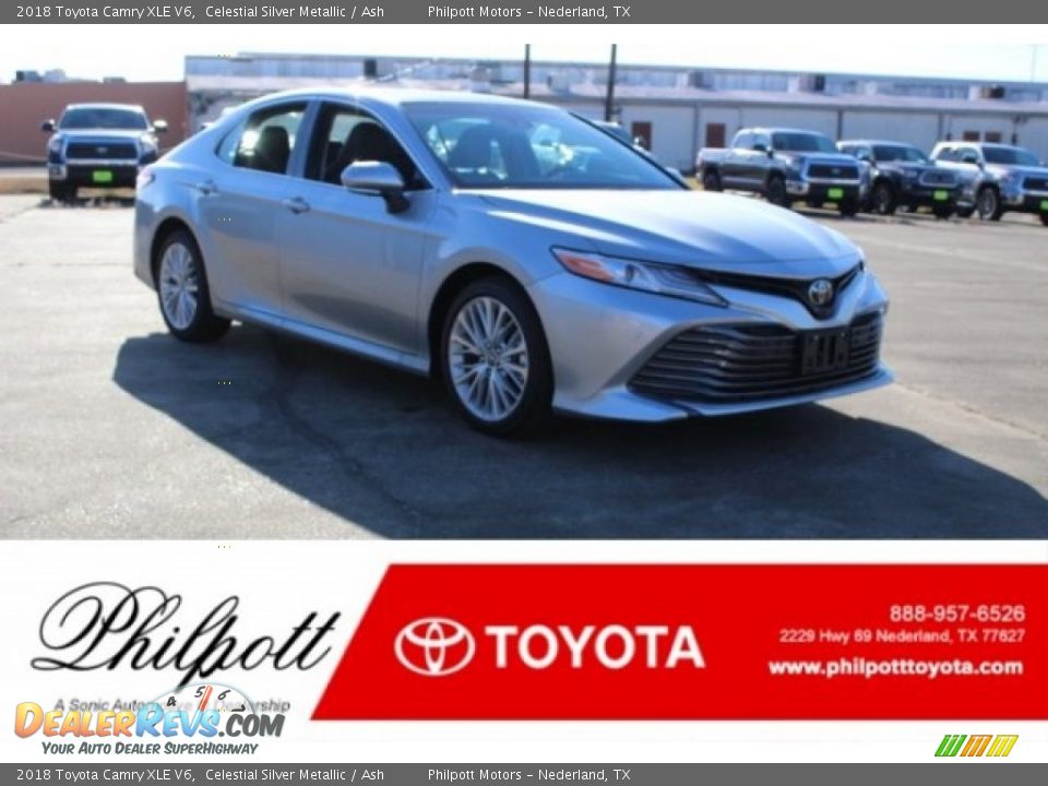 2018 Toyota Camry XLE V6 Celestial Silver Metallic / Ash Photo #1