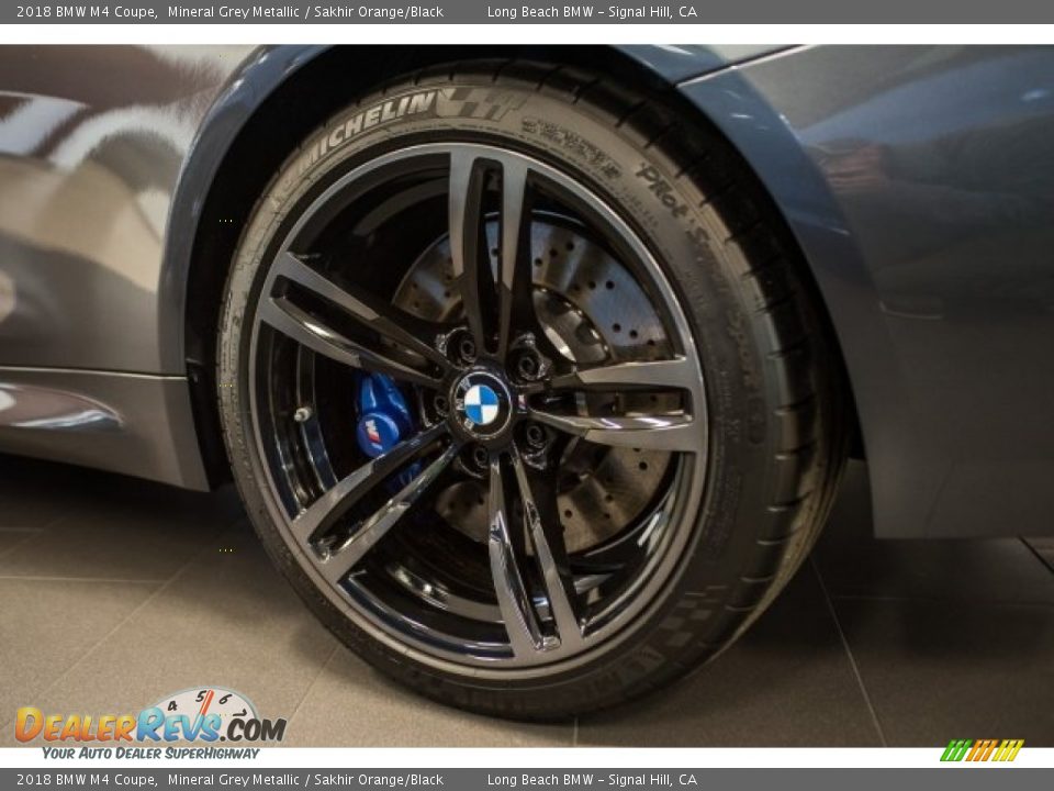 2018 BMW M4 Coupe Mineral Grey Metallic / Sakhir Orange/Black Photo #9