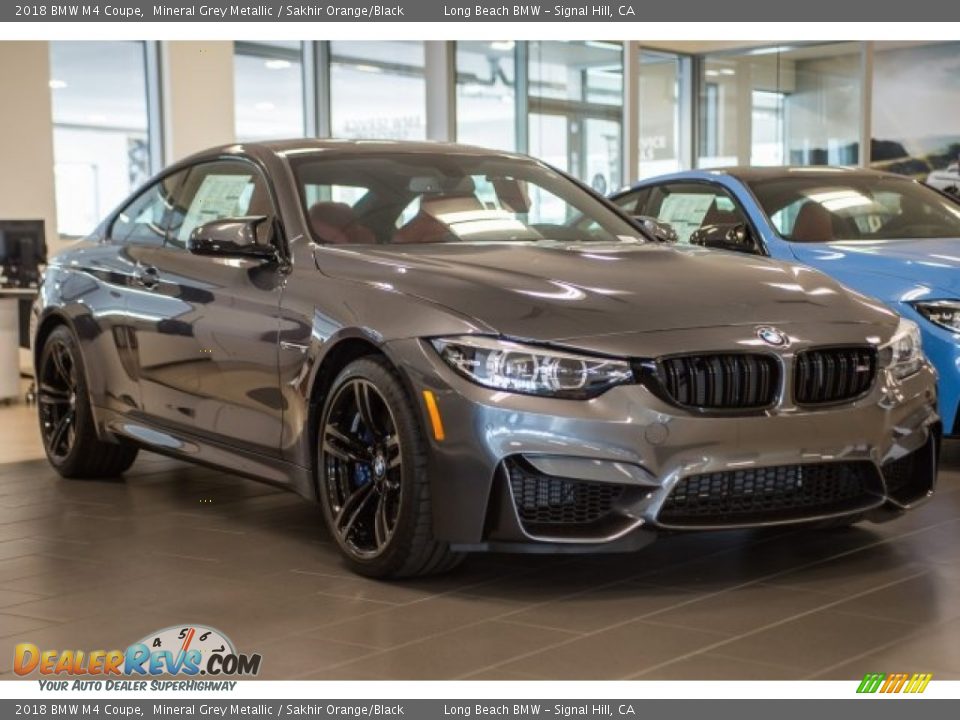 2018 BMW M4 Coupe Mineral Grey Metallic / Sakhir Orange/Black Photo #11