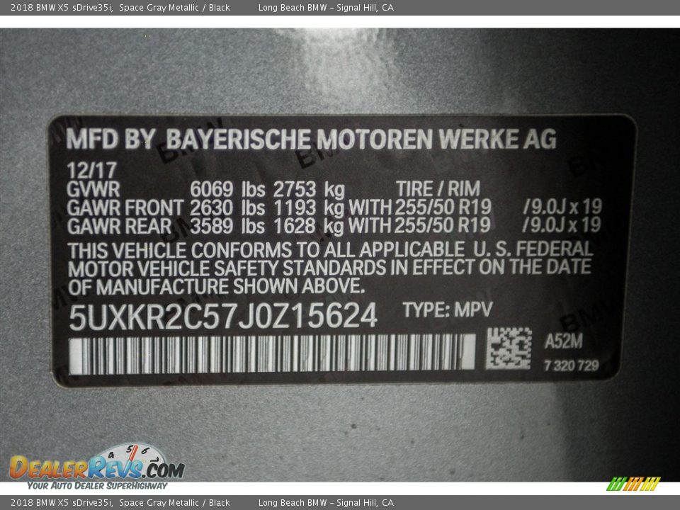 2018 BMW X5 sDrive35i Space Gray Metallic / Black Photo #12