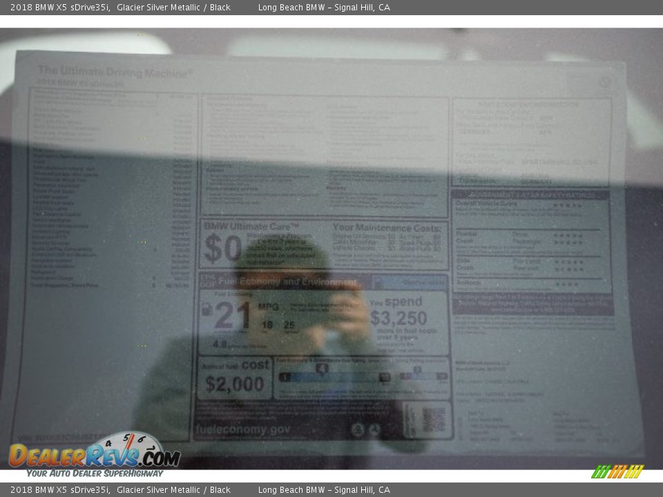 2018 BMW X5 sDrive35i Glacier Silver Metallic / Black Photo #10