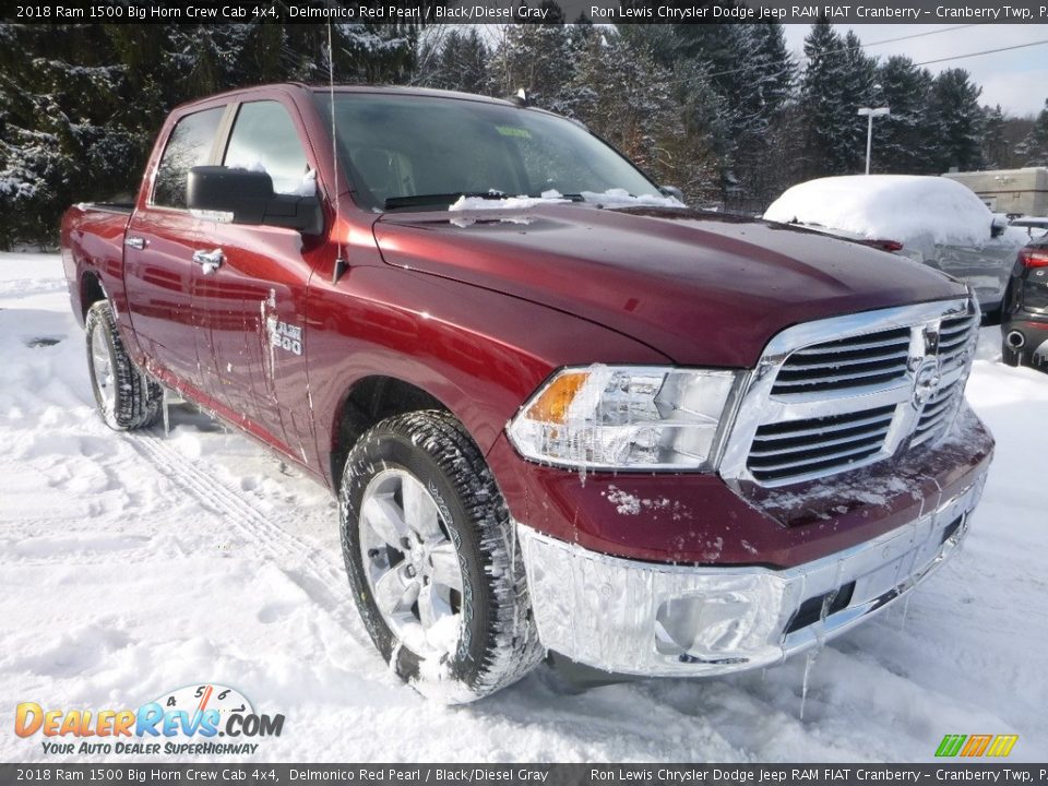 2018 Ram 1500 Big Horn Crew Cab 4x4 Delmonico Red Pearl / Black/Diesel Gray Photo #6