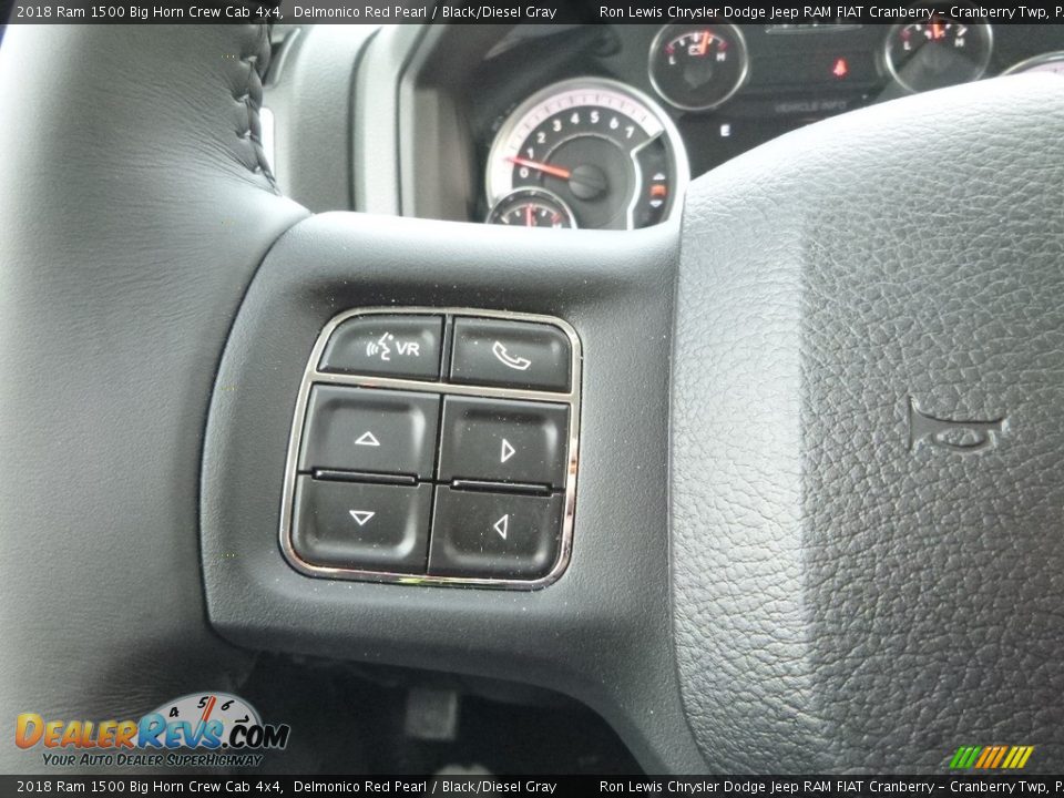 2018 Ram 1500 Big Horn Crew Cab 4x4 Delmonico Red Pearl / Black/Diesel Gray Photo #18