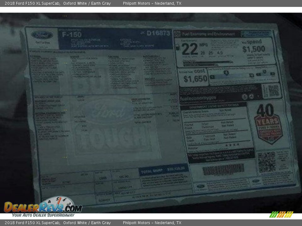 2018 Ford F150 XL SuperCab Oxford White / Earth Gray Photo #8