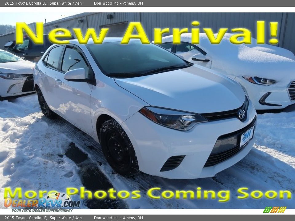 2015 Toyota Corolla LE Super White / Ash Photo #1