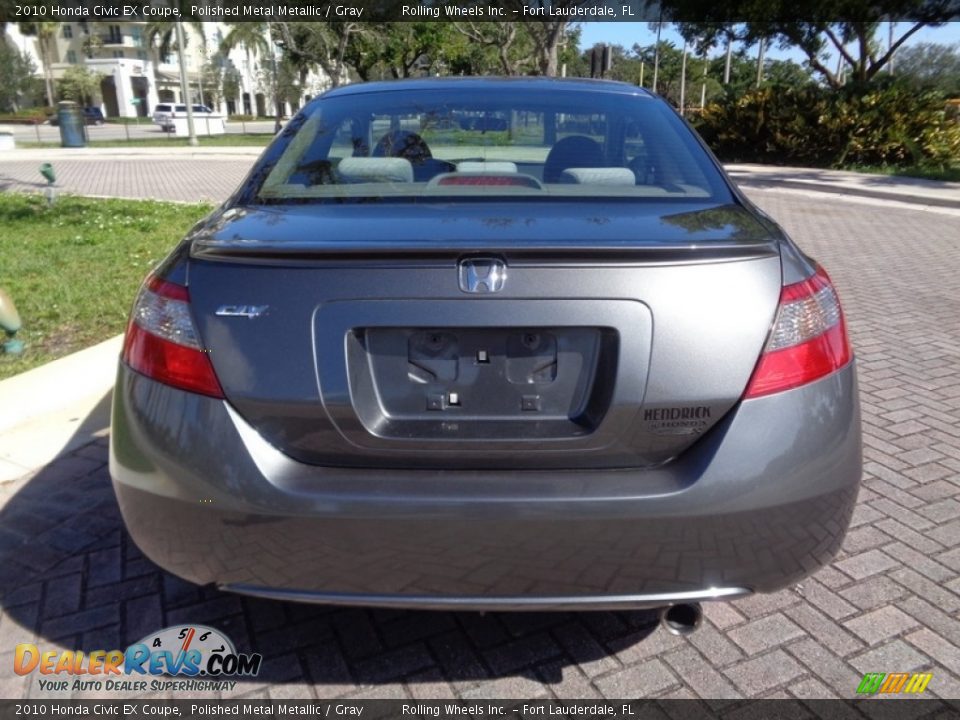 2010 Honda Civic EX Coupe Polished Metal Metallic / Gray Photo #7