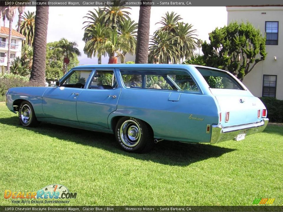 1969 Chevrolet Biscayne Brookwood Wagon Glacier Blue / Blue Photo #4