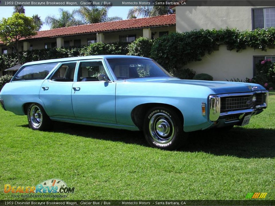 1969 Chevrolet Biscayne Brookwood Wagon Glacier Blue / Blue Photo #5