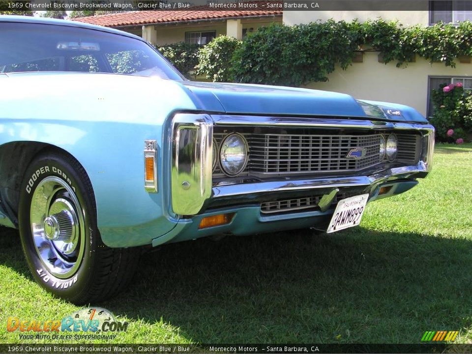 1969 Chevrolet Biscayne Brookwood Wagon Glacier Blue / Blue Photo #6