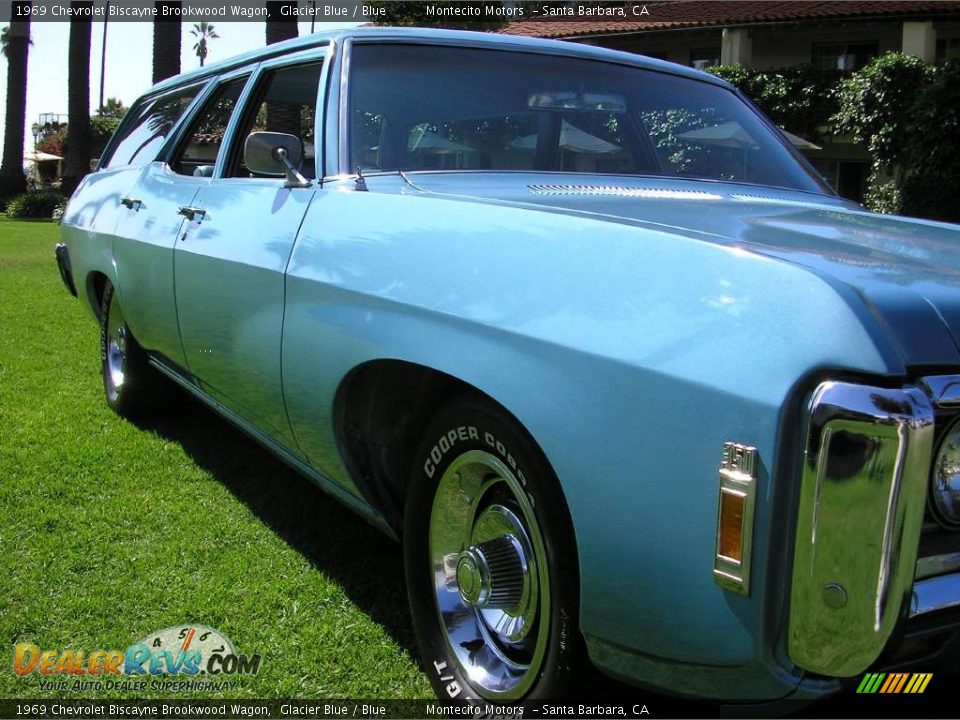 1969 Chevrolet Biscayne Brookwood Wagon Glacier Blue / Blue Photo #7