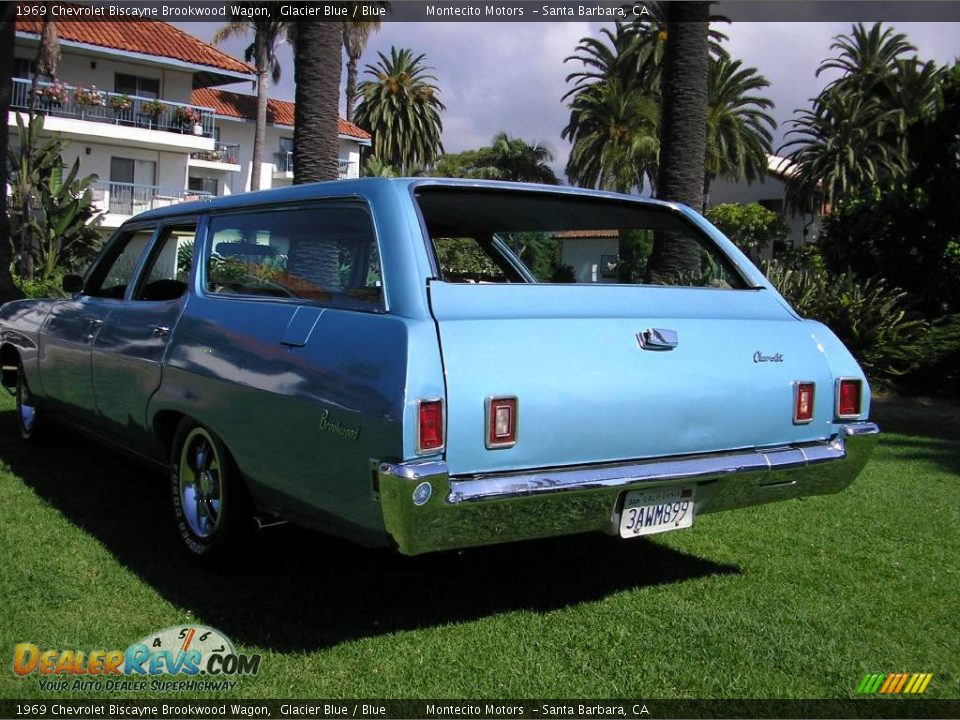 1969 Chevrolet Biscayne Brookwood Wagon Glacier Blue / Blue Photo #9