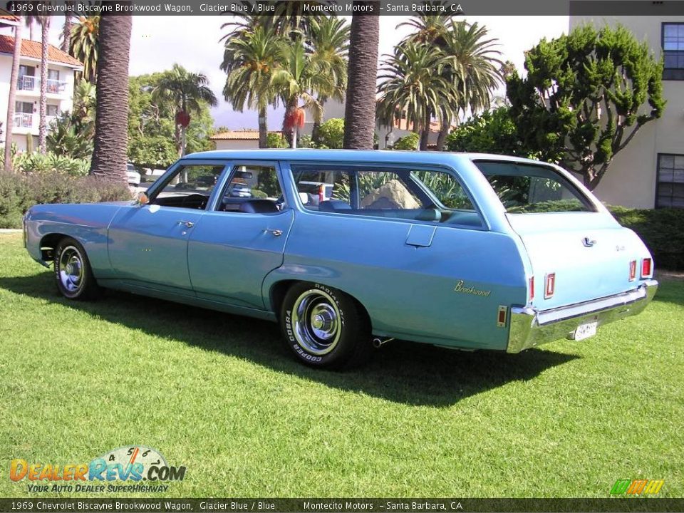 1969 Chevrolet Biscayne Brookwood Wagon Glacier Blue / Blue Photo #12