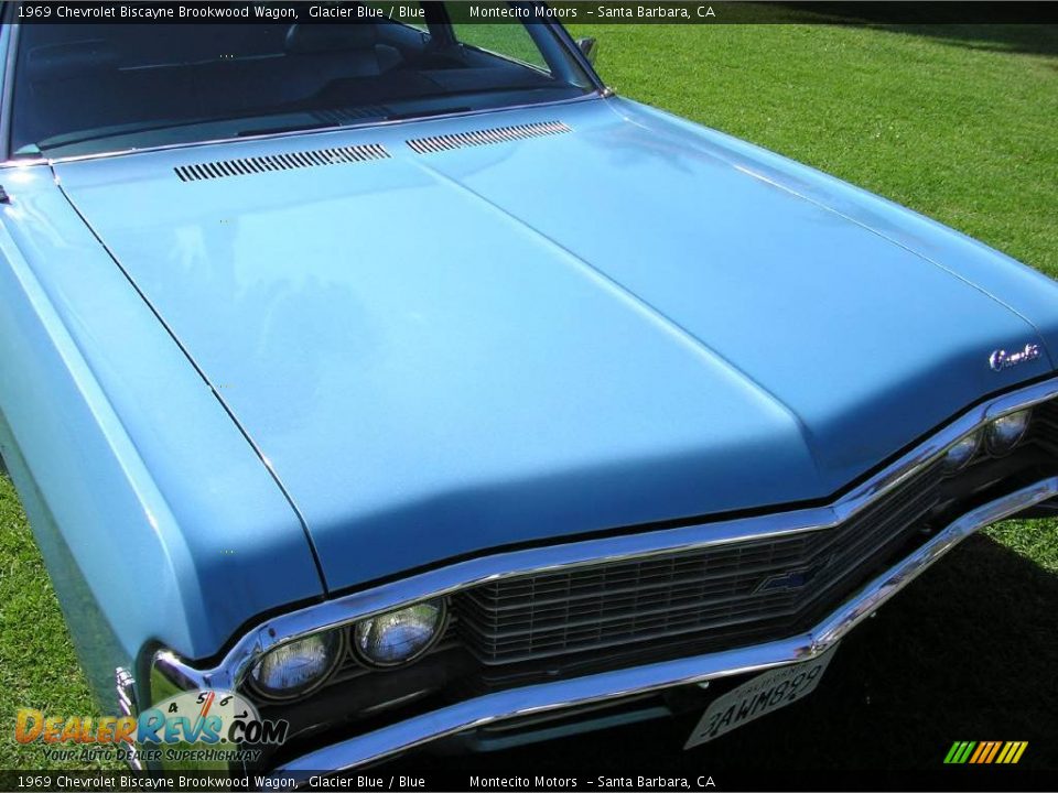 1969 Chevrolet Biscayne Brookwood Wagon Glacier Blue / Blue Photo #13