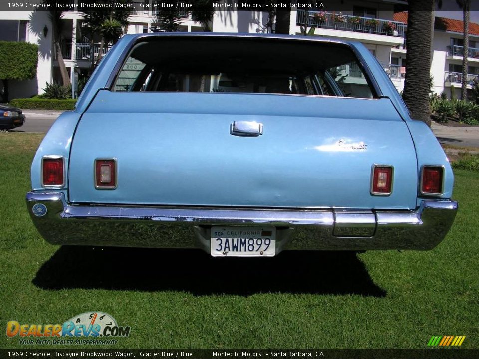 1969 Chevrolet Biscayne Brookwood Wagon Glacier Blue / Blue Photo #14