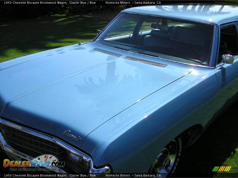 1969 Chevrolet Biscayne Brookwood Wagon Glacier Blue / Blue Photo #15