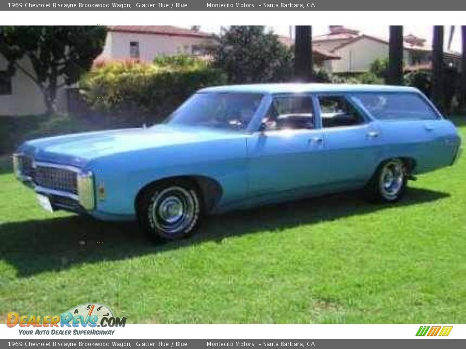 1969 Chevrolet Biscayne Brookwood Wagon Glacier Blue / Blue Photo #16