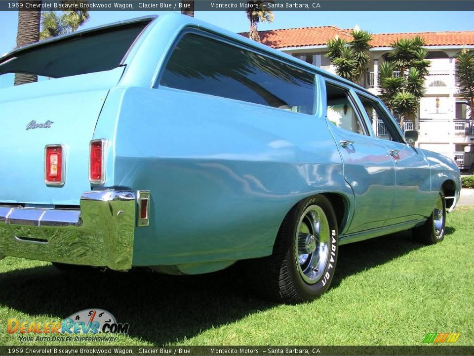 1969 Chevrolet Biscayne Brookwood Wagon Glacier Blue / Blue Photo #17