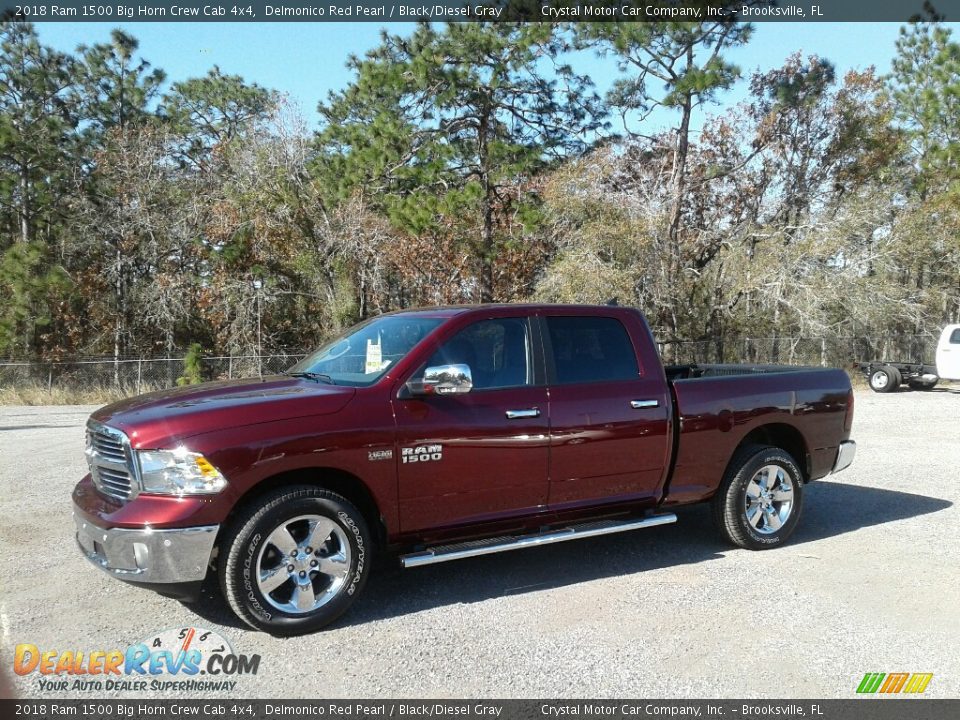 2018 Ram 1500 Big Horn Crew Cab 4x4 Delmonico Red Pearl / Black/Diesel Gray Photo #1