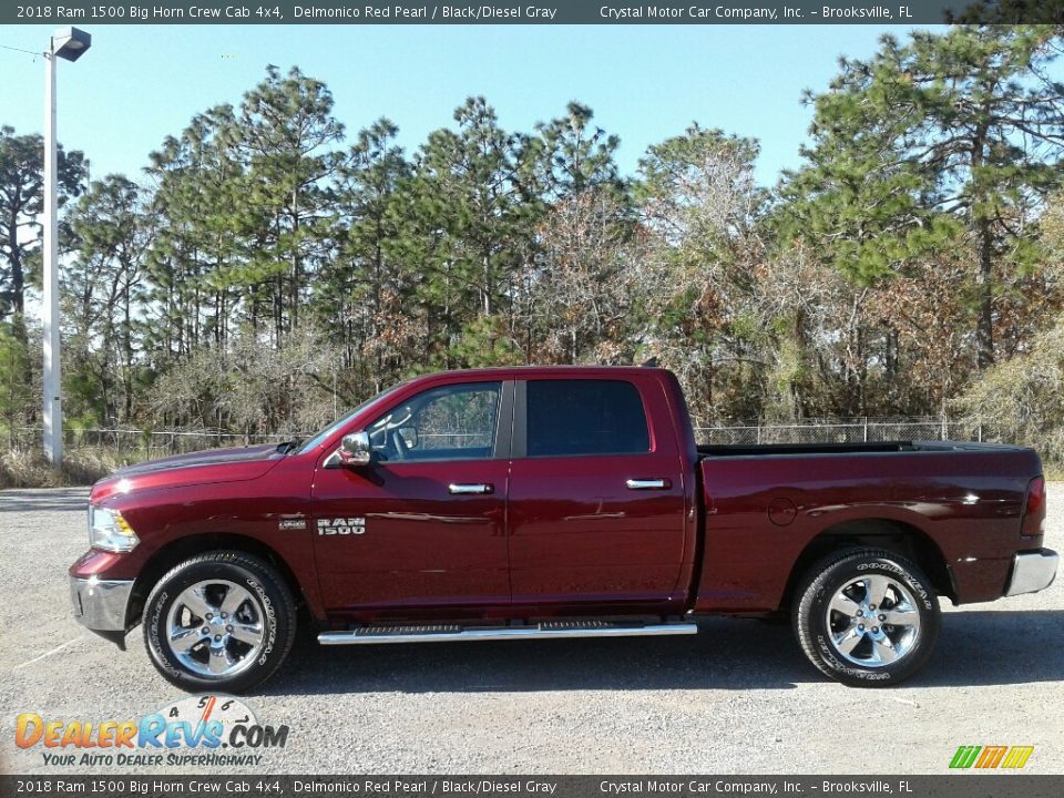 2018 Ram 1500 Big Horn Crew Cab 4x4 Delmonico Red Pearl / Black/Diesel Gray Photo #2