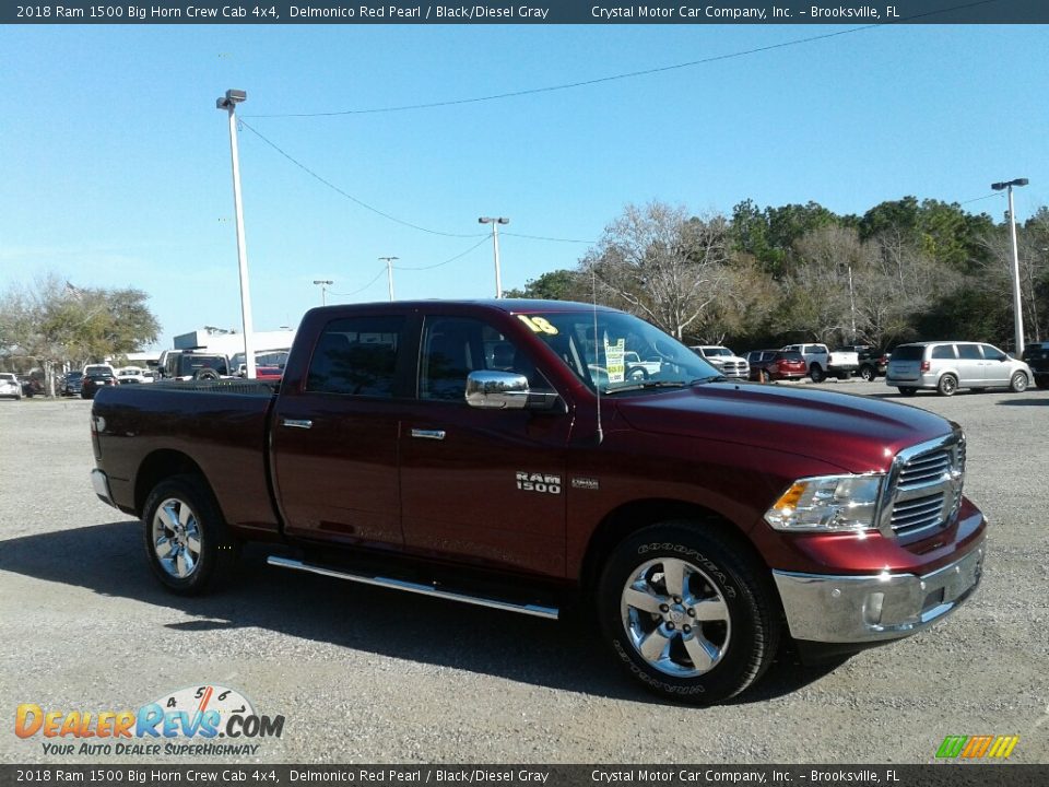 2018 Ram 1500 Big Horn Crew Cab 4x4 Delmonico Red Pearl / Black/Diesel Gray Photo #7