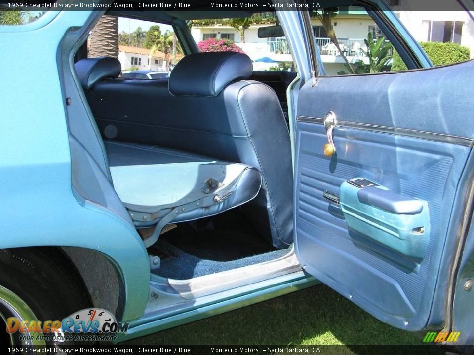1969 Chevrolet Biscayne Brookwood Wagon Glacier Blue / Blue Photo #22