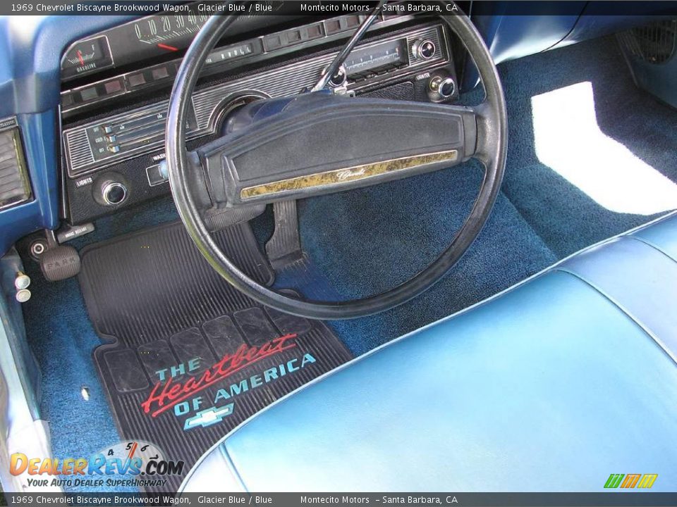 1969 Chevrolet Biscayne Brookwood Wagon Glacier Blue / Blue Photo #24