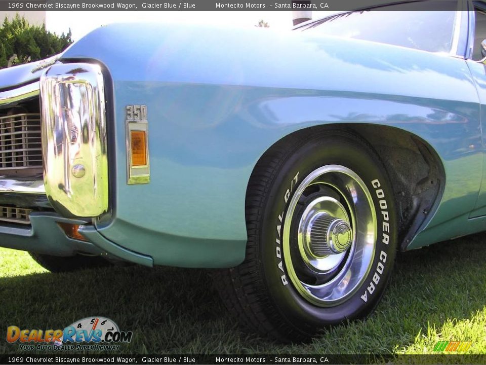 1969 Chevrolet Biscayne Brookwood Wagon Glacier Blue / Blue Photo #25