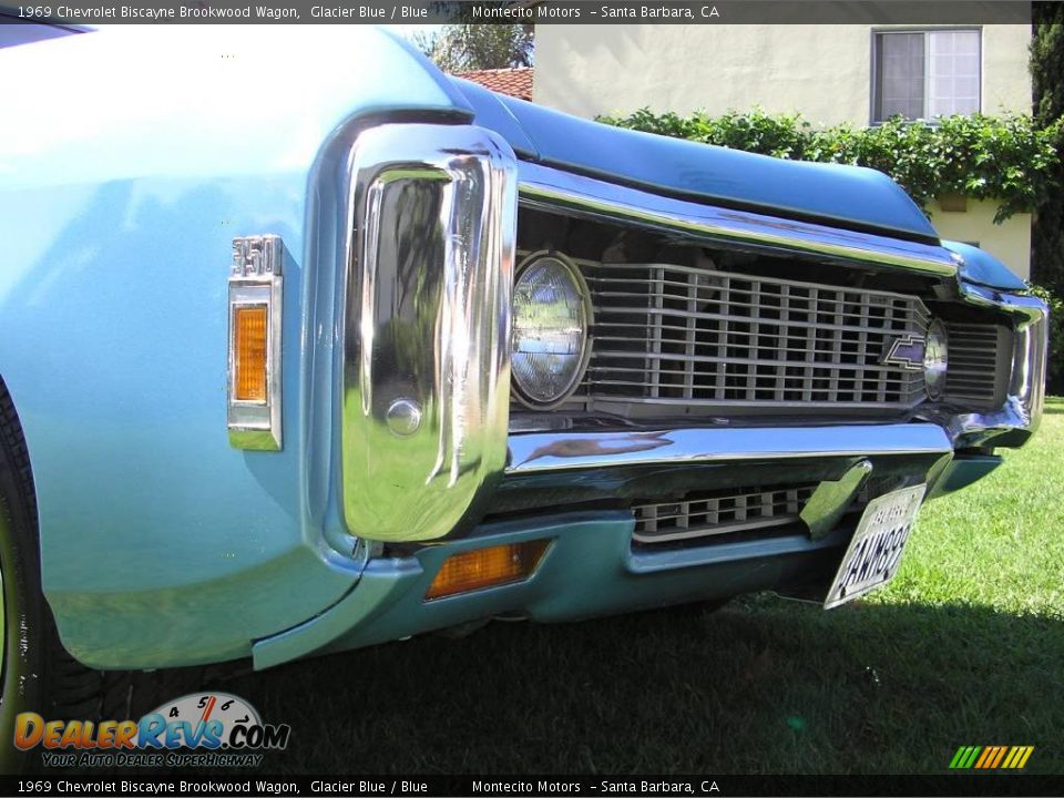 1969 Chevrolet Biscayne Brookwood Wagon Glacier Blue / Blue Photo #26