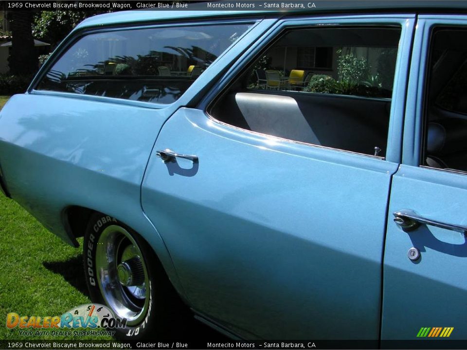 1969 Chevrolet Biscayne Brookwood Wagon Glacier Blue / Blue Photo #27