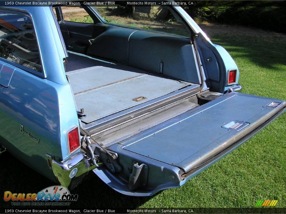 1969 Chevrolet Biscayne Brookwood Wagon Glacier Blue / Blue Photo #29