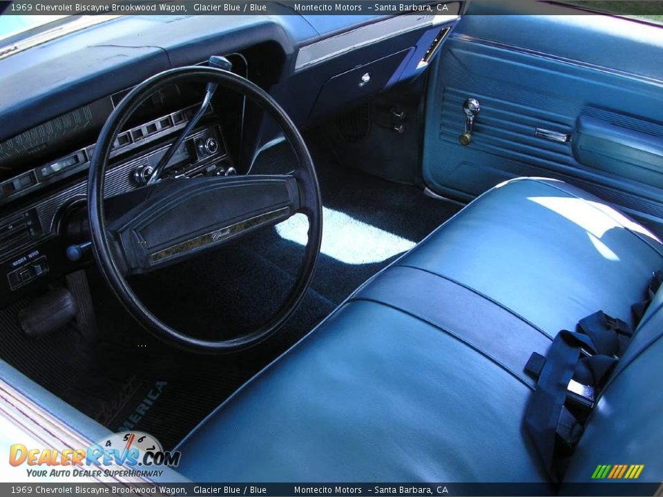 1969 Chevrolet Biscayne Brookwood Wagon Glacier Blue / Blue Photo #31