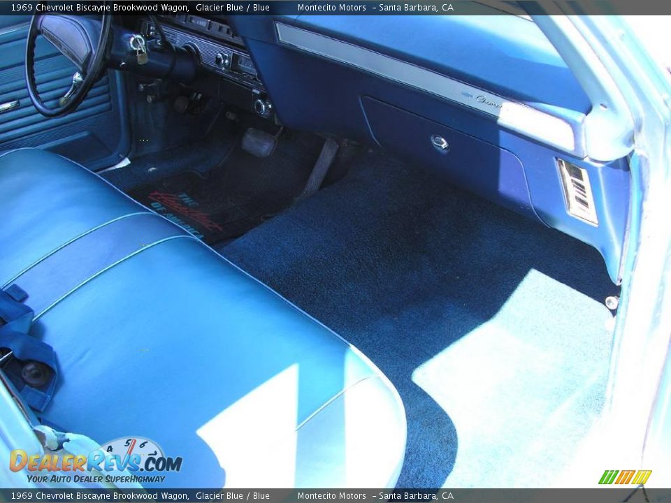 1969 Chevrolet Biscayne Brookwood Wagon Glacier Blue / Blue Photo #34