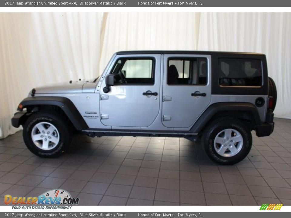 2017 Jeep Wrangler Unlimited Sport 4x4 Billet Silver Metallic / Black Photo #5