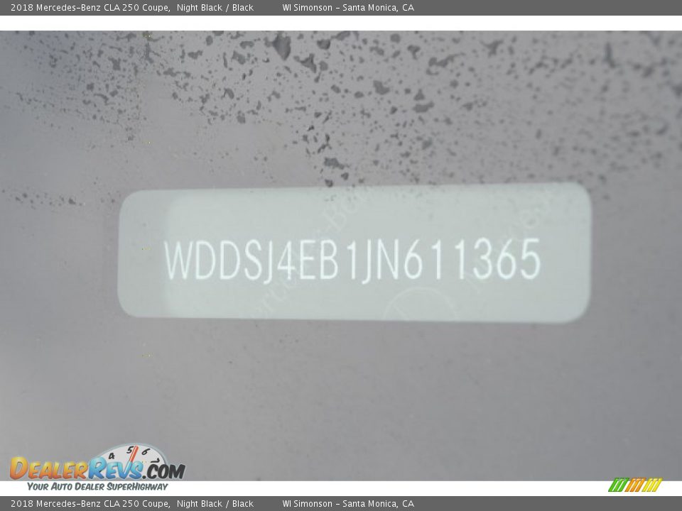2018 Mercedes-Benz CLA 250 Coupe Night Black / Black Photo #10