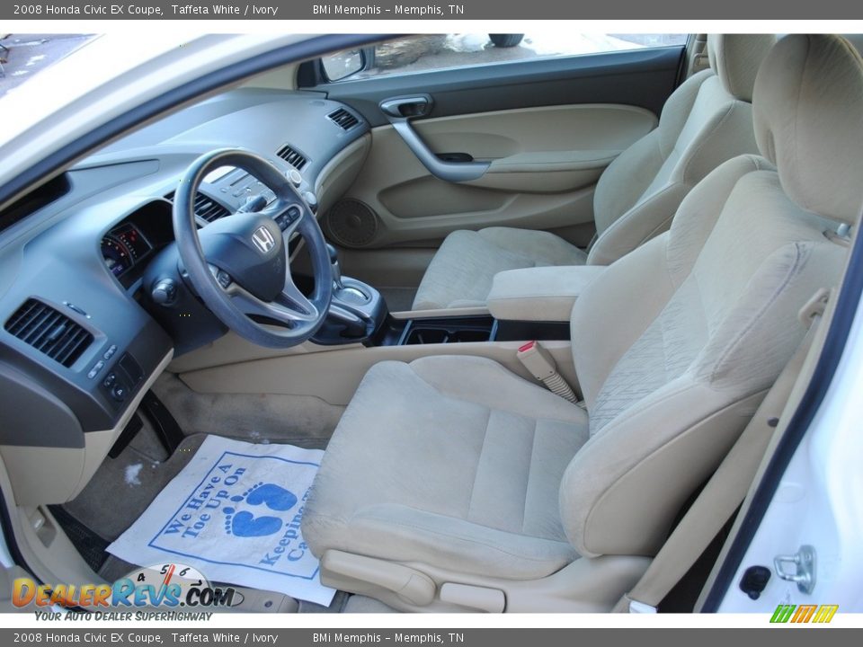 2008 Honda Civic EX Coupe Taffeta White / Ivory Photo #11