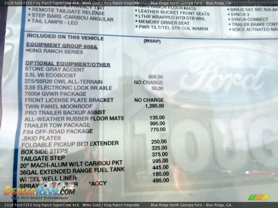 2018 Ford F150 King Ranch SuperCrew 4x4 White Gold / King Ranch Kingsville Photo #29